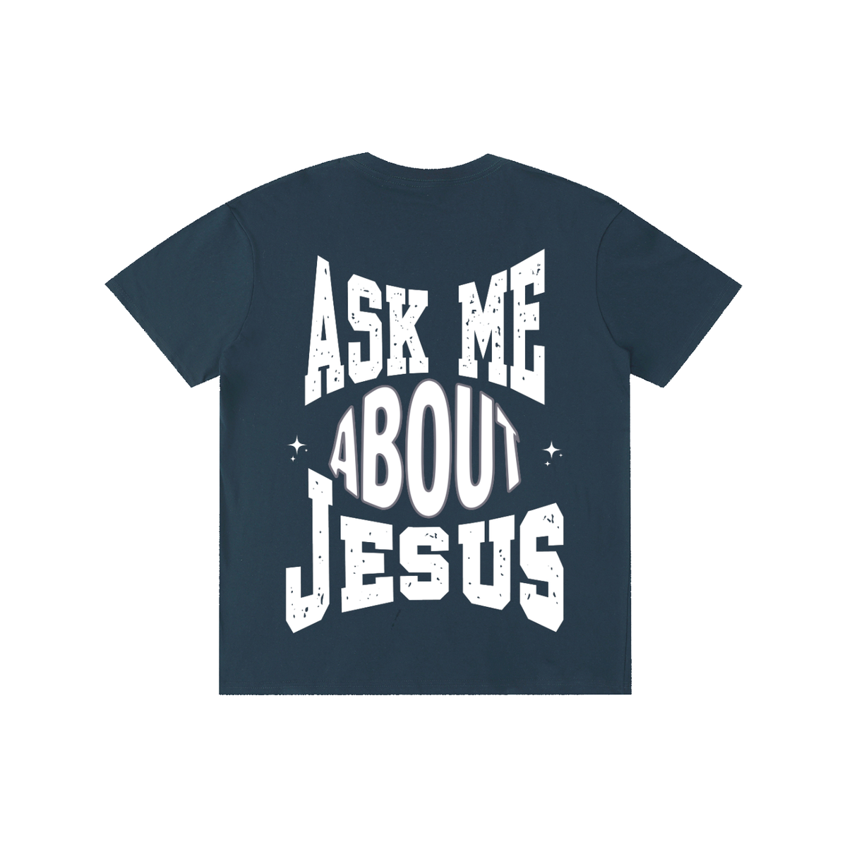 'Ask Me About Jesus' Navy Blue Unisex T-shirt