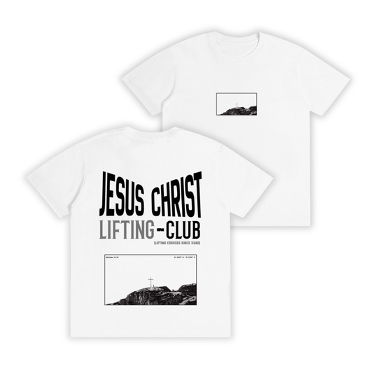 'Jesus Lifting Club' White Unisex T-shirt