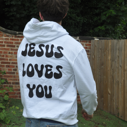 'Jesus Loves you' White Unisex Hoodie