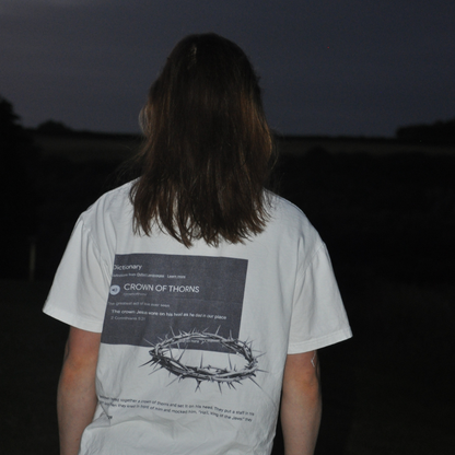 'I Gave Thorns He Gave Me Grace' White Unisex Tee