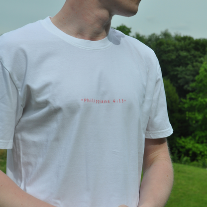 'I Can't. Jesus Can. ' White Unisex T-shirt