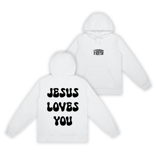 'Jesus Loves you' White Unisex Hoodie