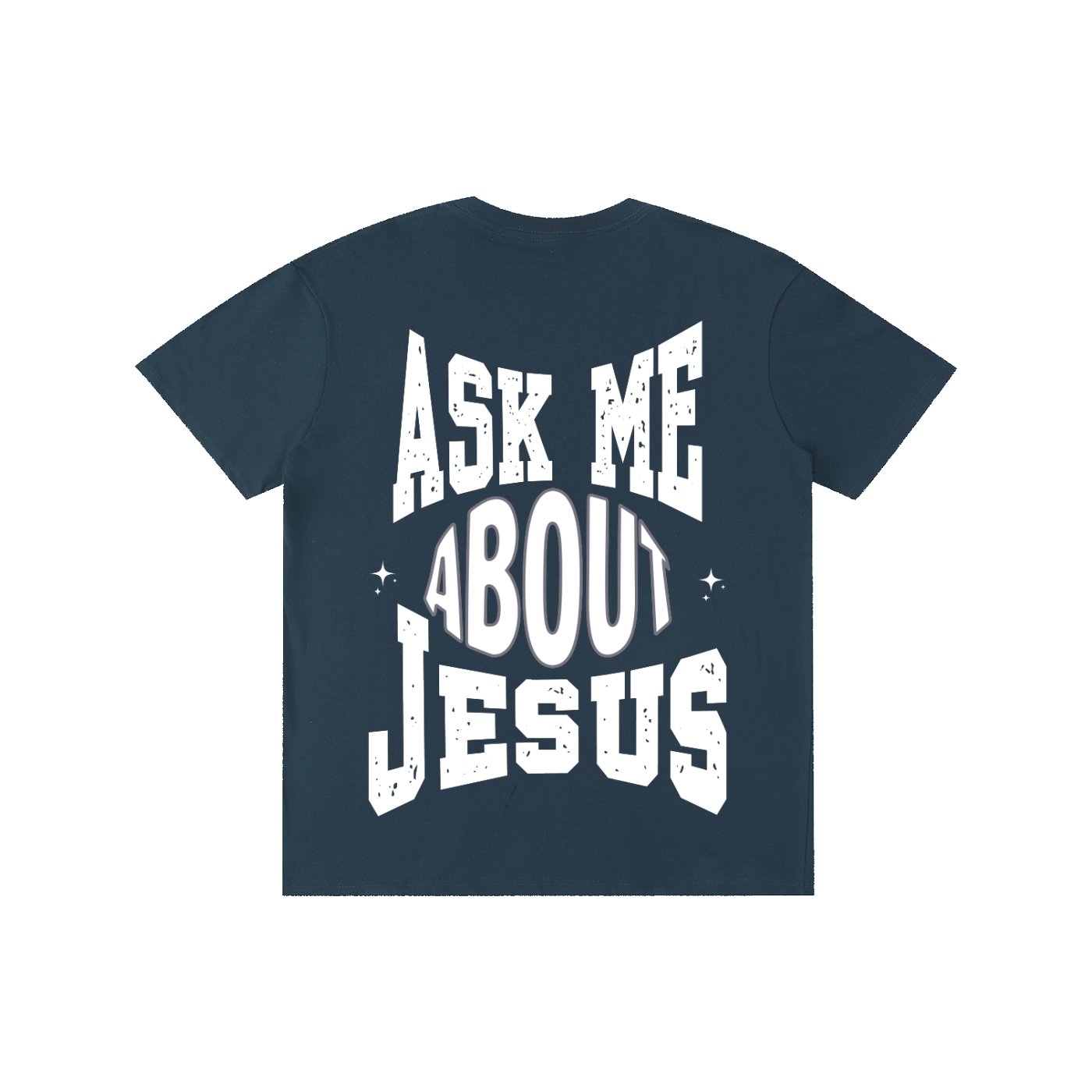 'Ask Me About Jesus' Navy Blue Unisex T-shirt