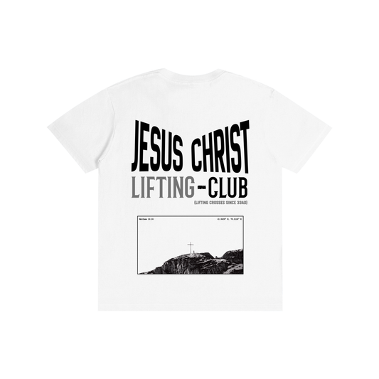 'Jesus Lifting Club' White Unisex T-shirt
