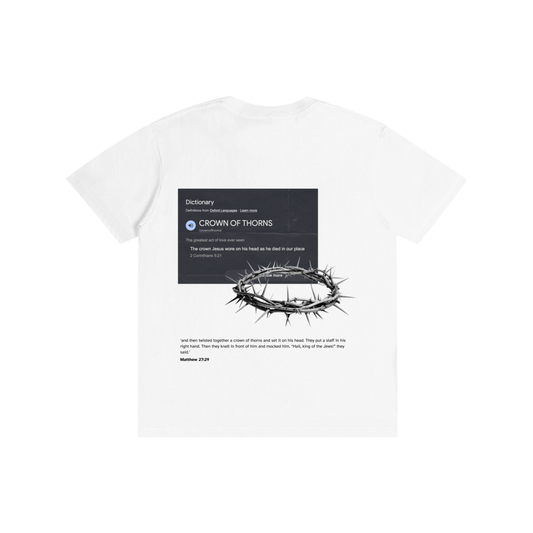 'I Gave Thorns He Gave Me Grace' White Unisex Tee