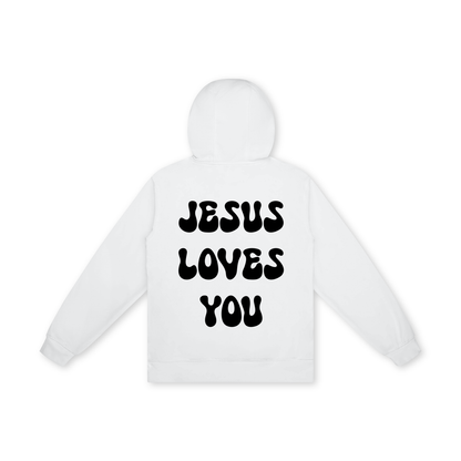 'Jesus Loves you' White Unisex Hoodie