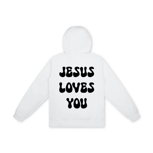 'Jesus Loves you' White Unisex Hoodie