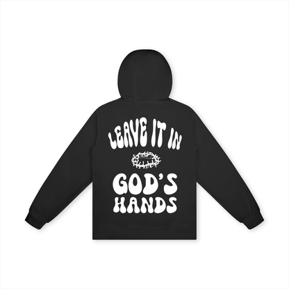 'Leave it in God's hands' Black Unisex Hoodie